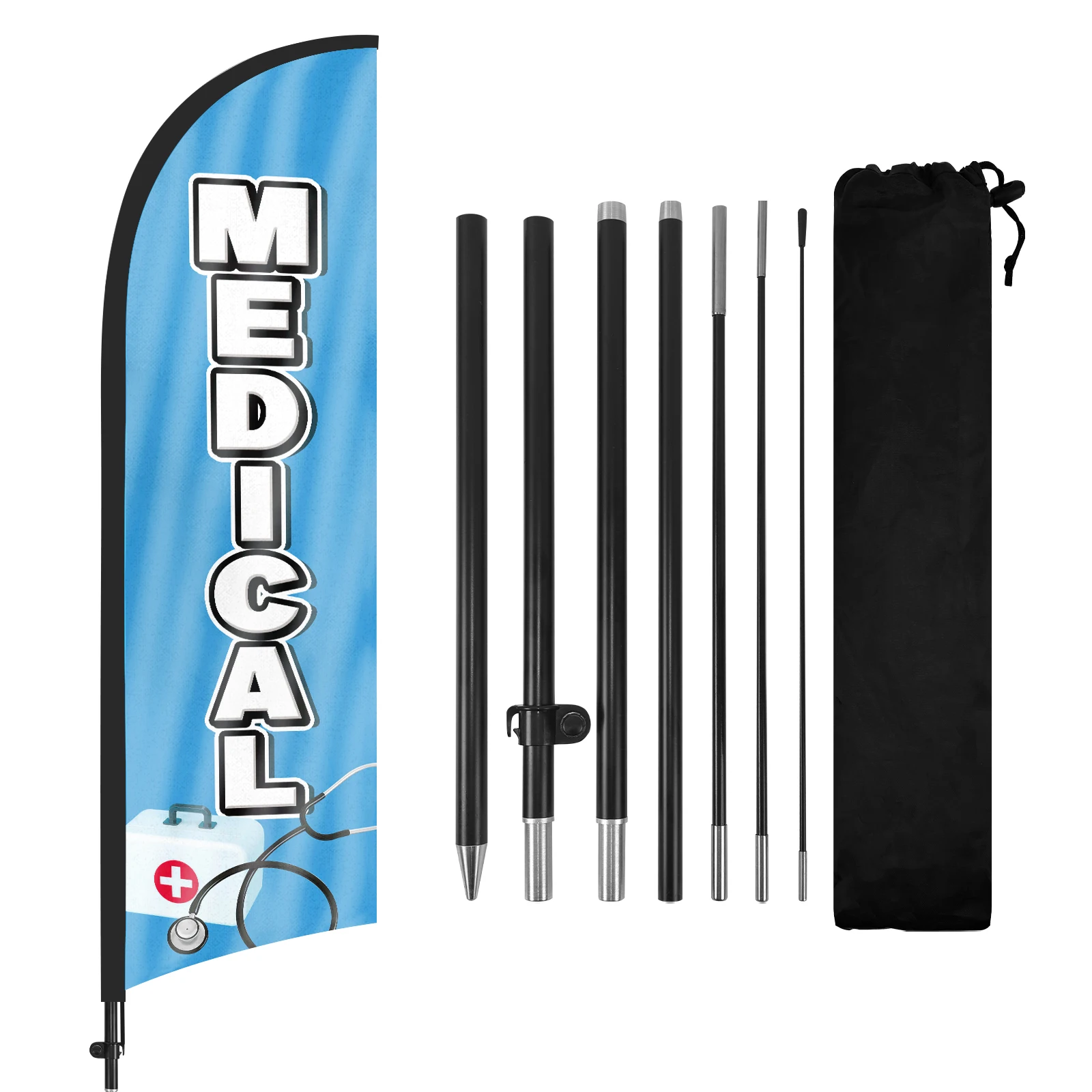 FSFLAG 1PCS 280CM The Medical Feather Flag with Flagpole Advertising Outdoor Banner Decoration for Business and Storefront