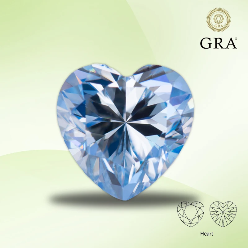 

Moissanite Diamond Heart Cut Ice Blue Color Lab Grown Gemstone for DIY Women Jewelry Rings Earrings Making with GRA Certificate