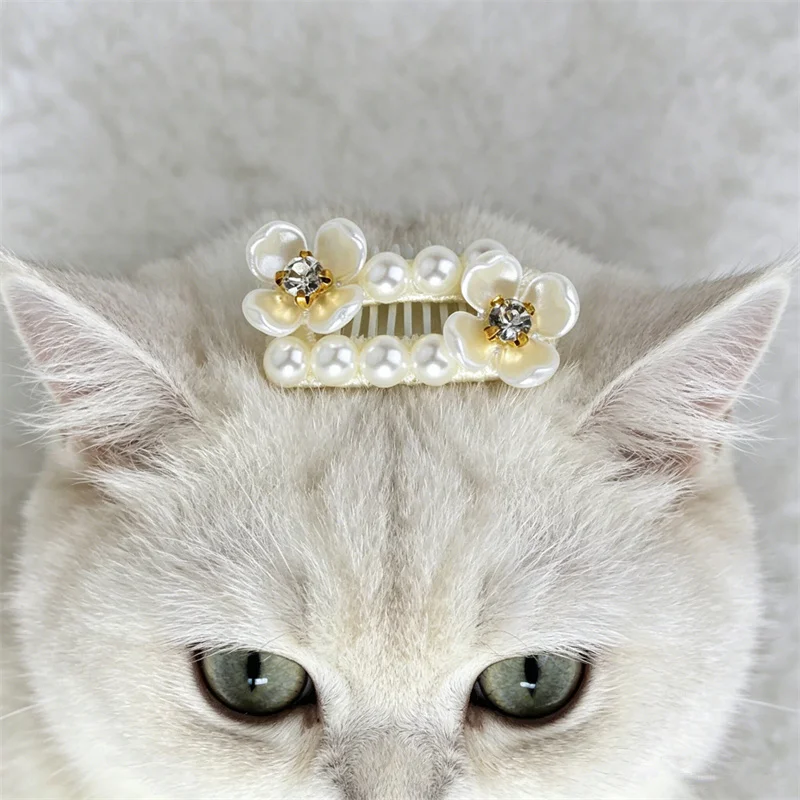 Hot Sale Multicolor Shiny Crystal Pet Hair Comb Barrettes Anti-slip Dog Cat Hair Clips Puppy Kitten Grooming Decor Supplies