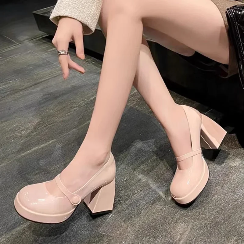 Chaussures Mary Janes à talons hauts pour femmes, chaussures Lolita argentées pour la fête, escarpins féminins élégants, robe de mode, luxe, gros