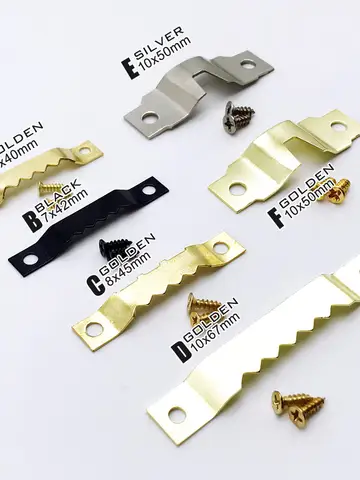 25pcs Golden Silver Black Sawtooth Picture Frame Hanger Hanging Photo Wall Oil Painting Mirror Saw Tooth Hooks with Screws