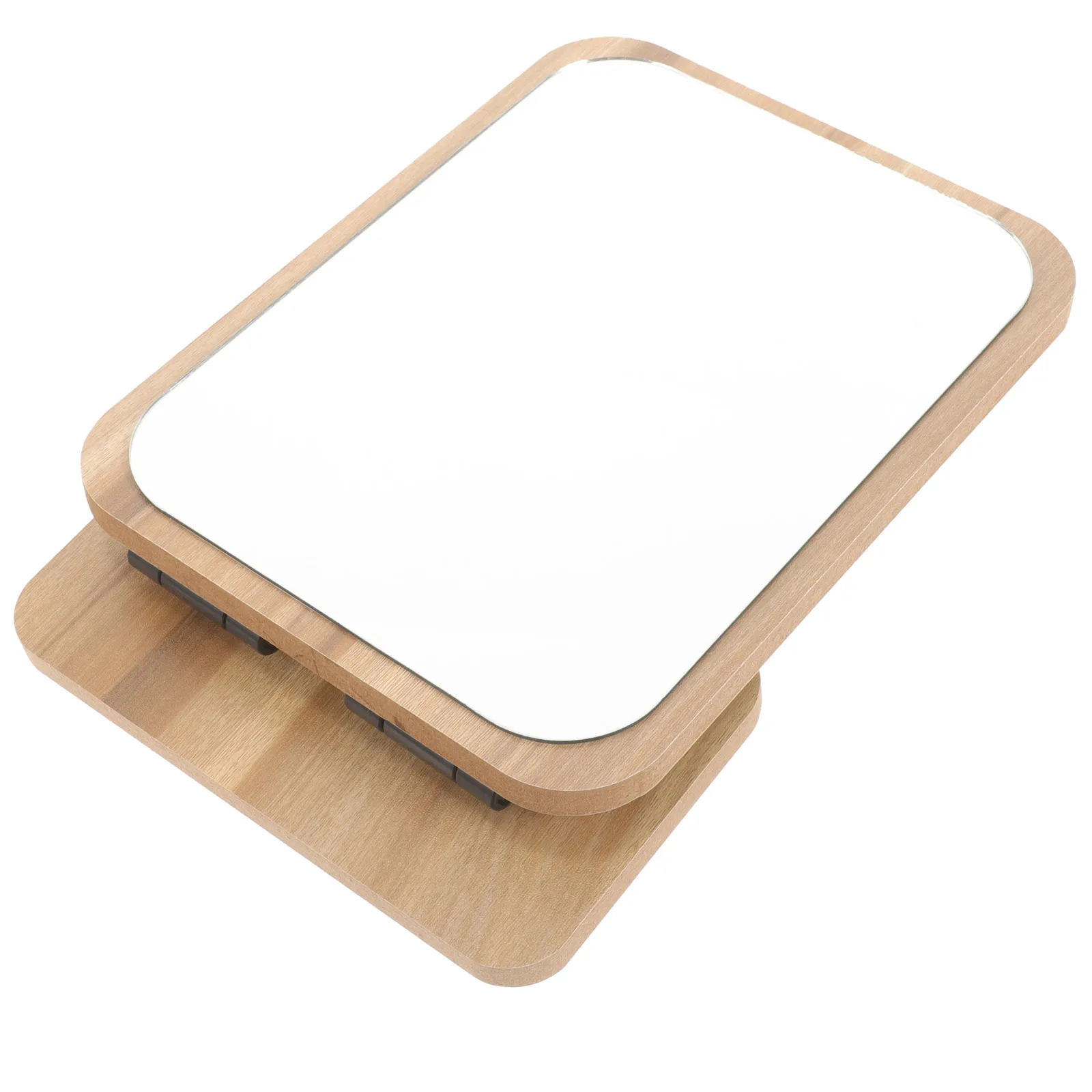 

Rotating Vanity Mirror Wooden Stand Swivel Makeup Tabletop Women Beauty Mirrors Long Life Safe Durable Small Space Desktop