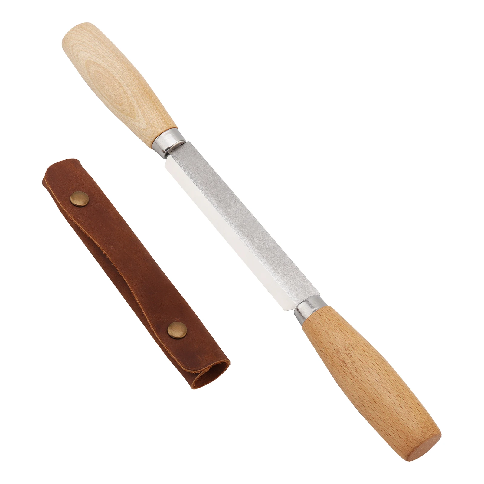 1Pc Beech Wooden Handle Woodwork Hand Plane Wood Carving Curved Draw Shave Debarking Hand Tool for Polished Logs Wood Debarking