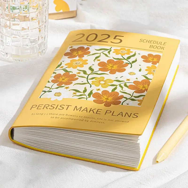 2025 Weekly Appointment Book Meeting Notebook With Painting Design Monthly Planner 2025 Weekly Planner Daily Notebook For Family