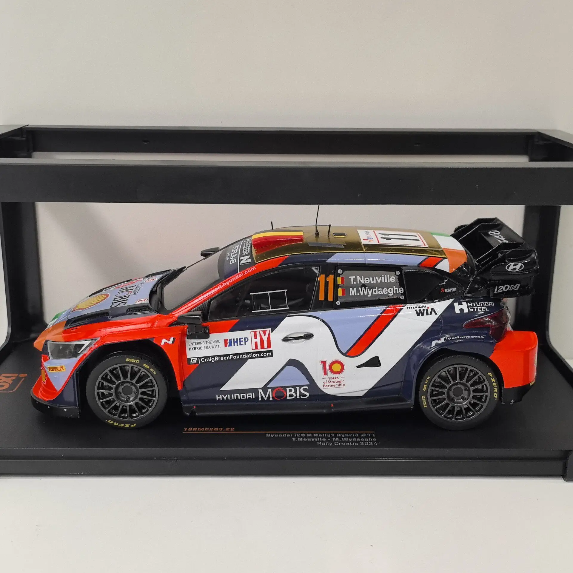 The Water Sticker Broke A Bit Diecast IXO 1/18 Scale HYUNDAI # 11 I20 N 2024 Racing W2 Alloy Car Model