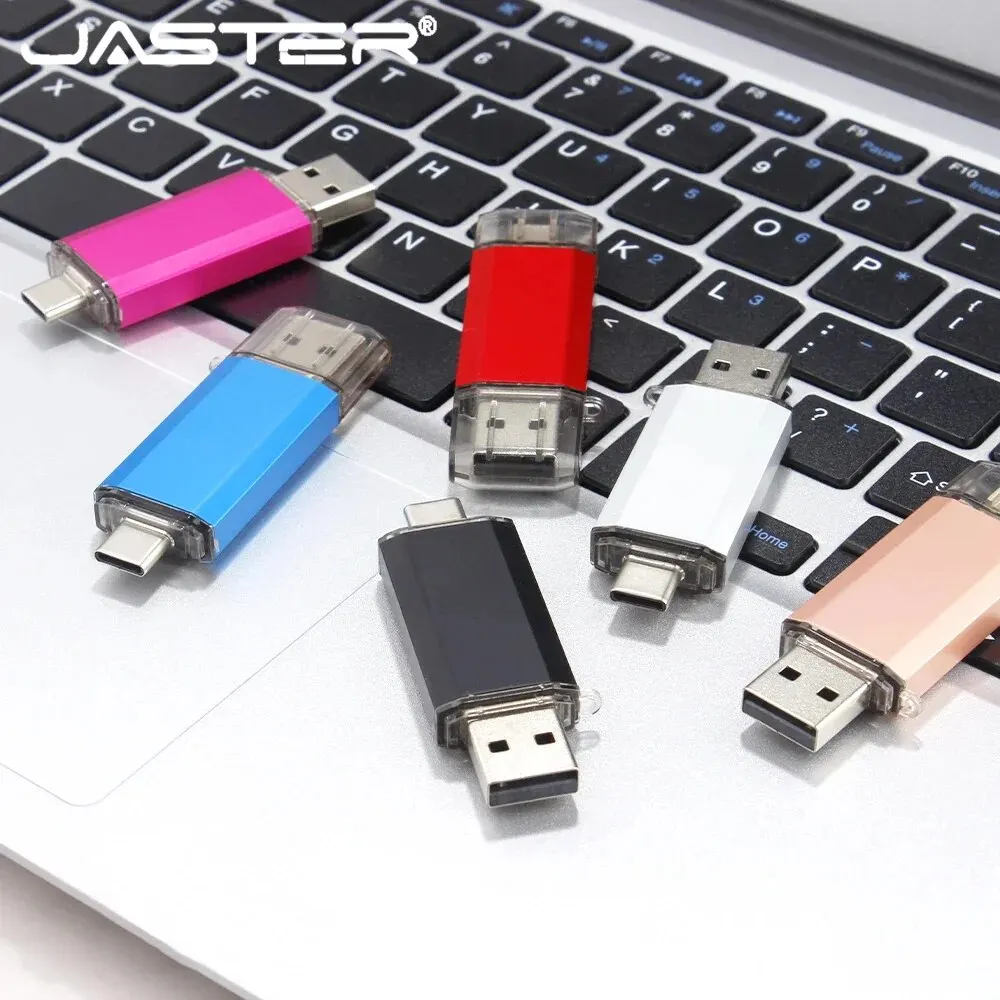 JASTER Mini TYPE-C USB Flash Drive 64GB Rose Golden Memory Stick Pen Drive Creative Business Gift Blue External Storage Pendrive image 4