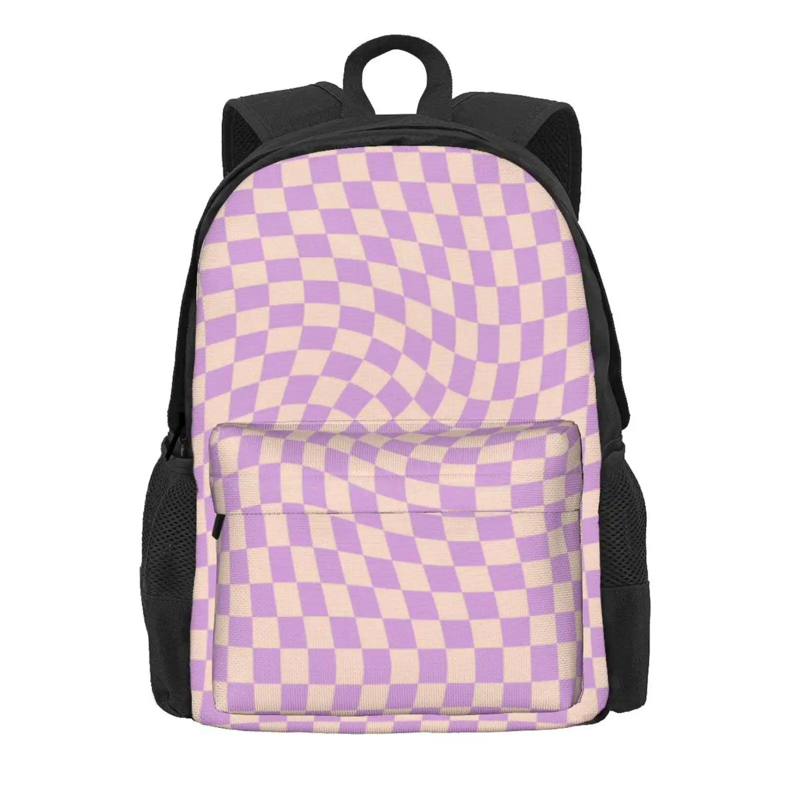 Check V - Lilac Twist Hot Sale Schoolbag Backpack Fashion Bags Checkerboard Pattern Geometric Retro Vintage Check Pattern