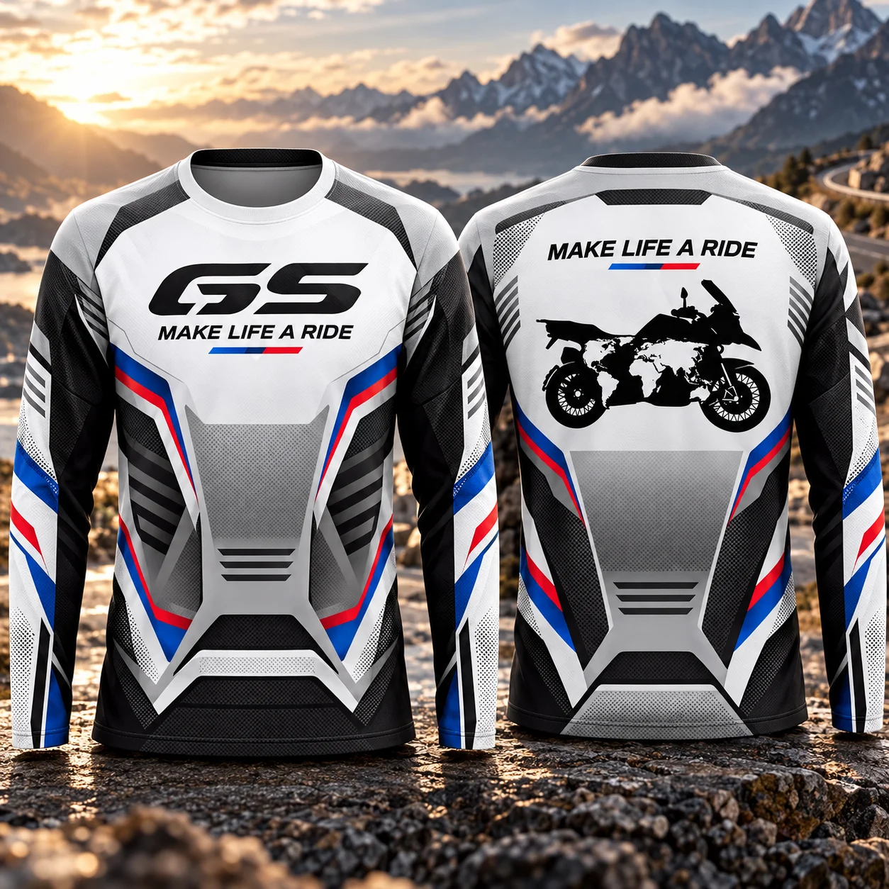 GS Adventure Motorcycle Long Sleeve Racing Jersey Men Unisex Off Road Motocross Touring Rider Casual Performance Fashion Top