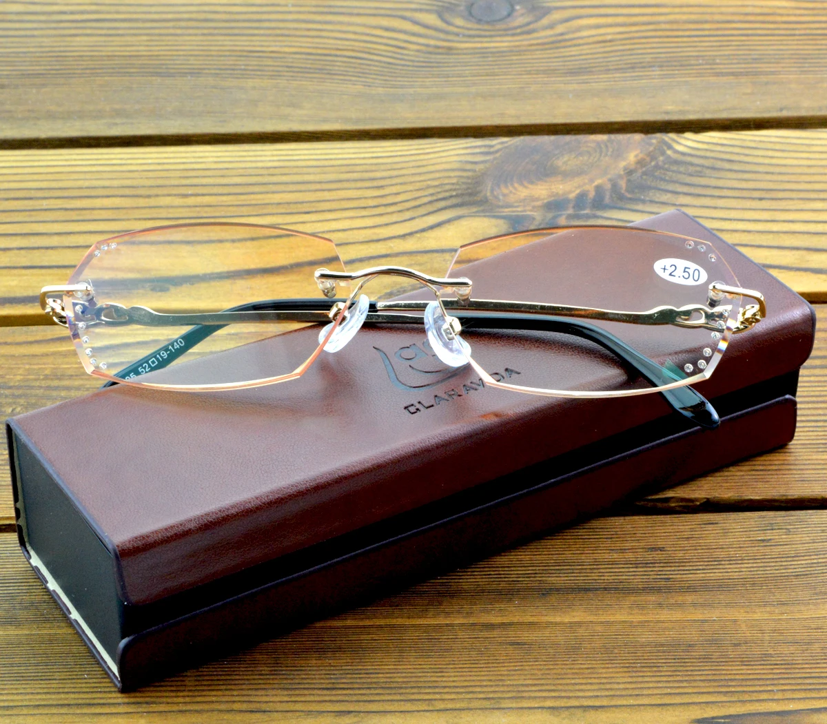 نظارات قراءة بدون إطار للرؤية الواحدة عدسات شفافة مضادة للوهج، مريحة مع وسادات أنف ناعمة، مثالية للاستخدام اليومي، +0.75 إلى #1