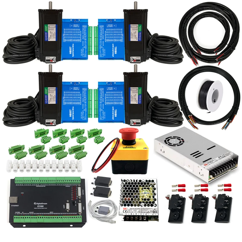 4-Axis EC500 Mach3 CNC Controller Kit with 3N.m Closed Loop Stepper Motors Complete Kit for ULTIMATE Bee QueenBeePro CNC Router