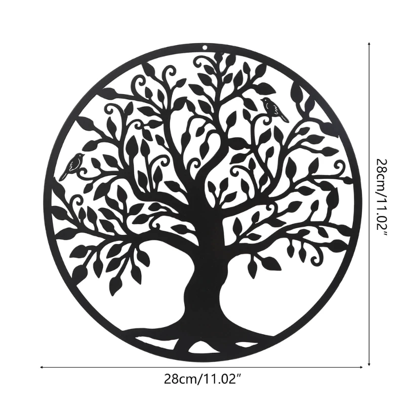 Árbol vida Metal 11 pulgadas, decoración pared, árbol con pájaros en rama, decoración artística para colgar en