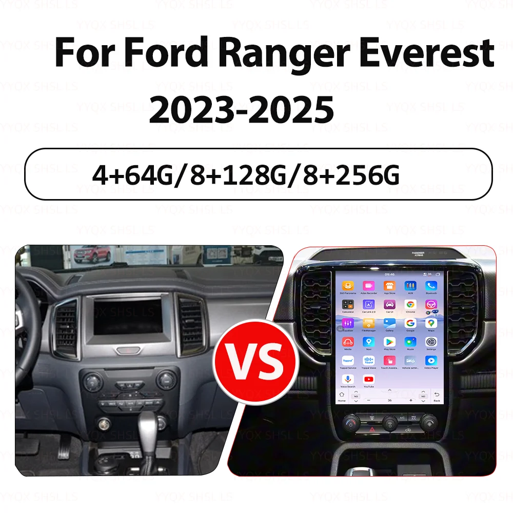 

For Ford Ranger 2023-2025 Vertical Screen Android auto Carplay car Radio Car GPS Navigation Video Multimedia Player Head Unit