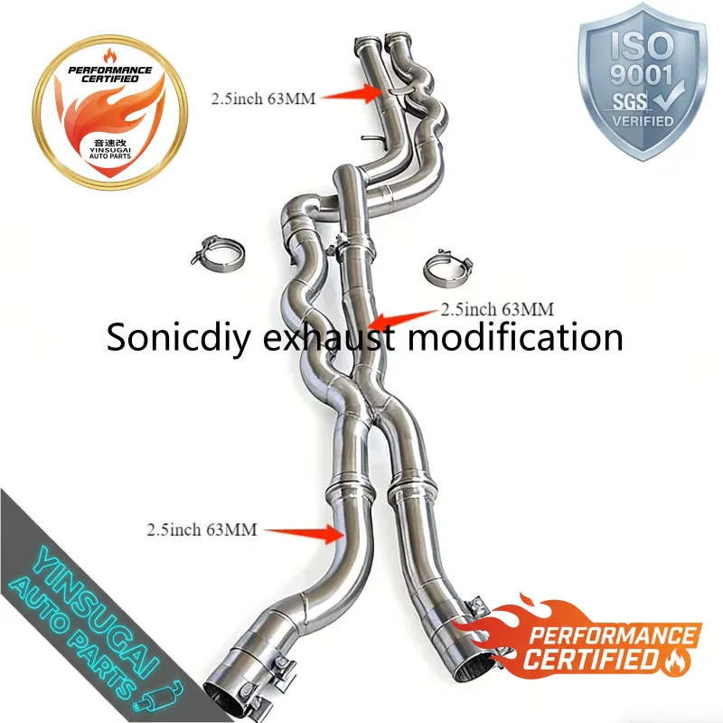 High-Flow Resonator Mid Pipe for BMW M3 M4 F80 F82 F83 S55 3.0T 2014-2019 | SS304 Exhaust