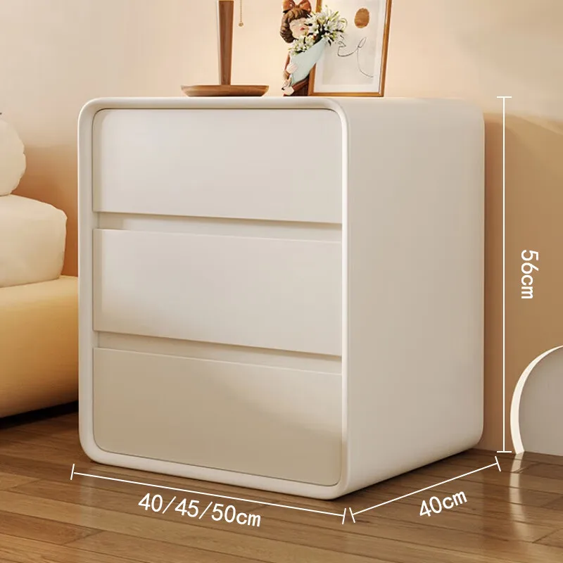 Under Desk Wooden Storage Cabinet with Lock, Low Profile Bedside Nightstand, Compact File Organizer for Home Office Living Room