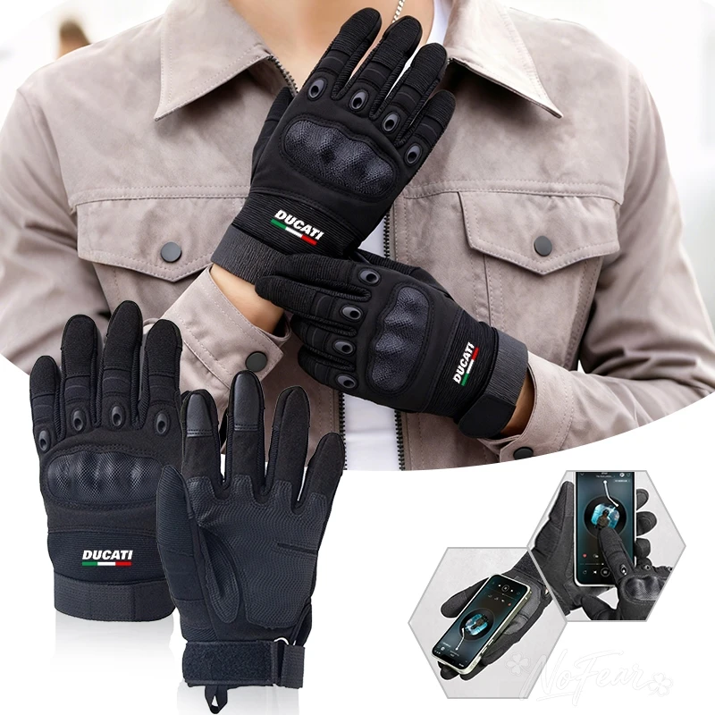 2pcs Outdoor Tactical Gloves Men Women Protective Shell Mitten Antiskid Workout Gloves For Ducati 796 400 795 821 Monster 696 view 2