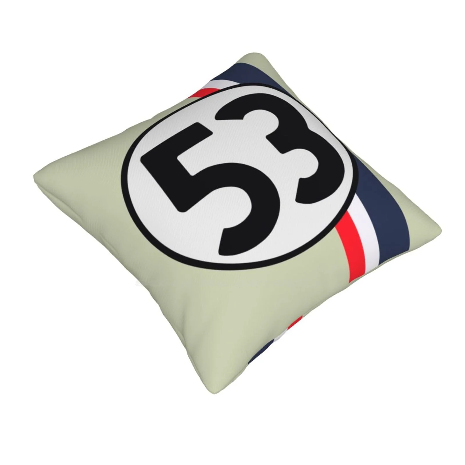 The Original L87 Pearl White Love Bug Funny Cute Decor Square Pillowcase Herbie Love Bug Movie Funny L87 Drive Classic Rally