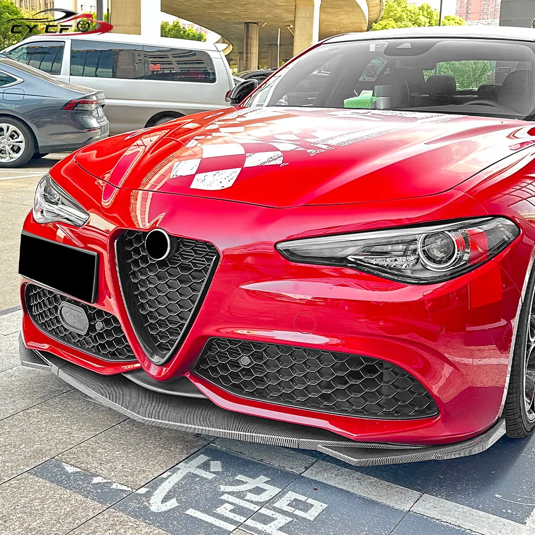 For 2015+ Alfa Romeo Giulia Sport Edition 3 pcs/Set Car Front Bumper Lip Chin Spoiler Car Bodykit Protection Guard Accessoris