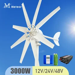 3000W High Efficiency Wind Turbine Off Grid System 12V 24V 48V Output Voltage 220V 230V 240V Home Appliance Power Supply System