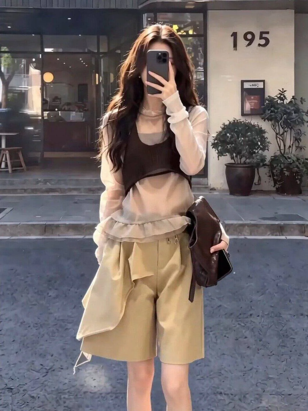 

Summer Fashion plus Size Women's Three-Piece Set Vest over Shirt Wide Leg Shorts Korean Style Hot Girl Casual Wear Polyester