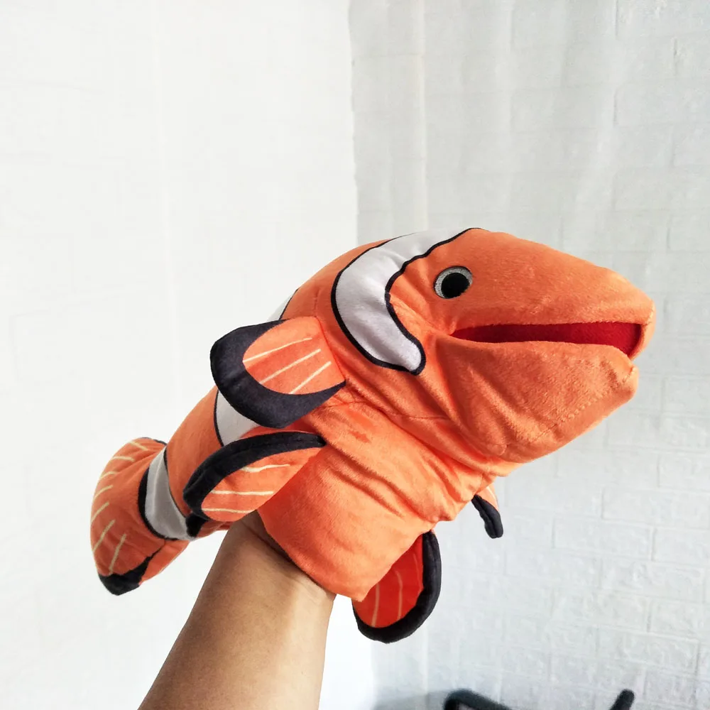 Hand Puppet Fish Clownfish With Open Mouth Stuffed Plush Toy