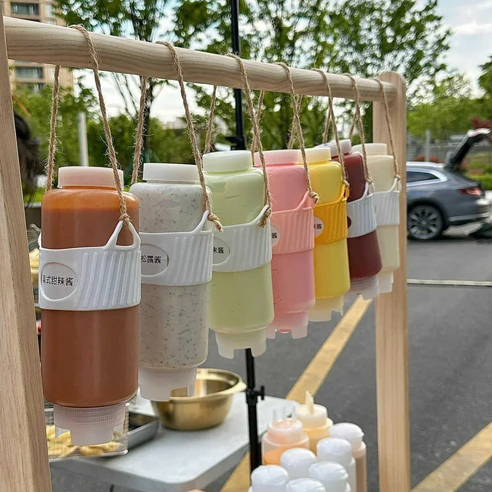 Double Head Inverted Hanging Sauce Dispenser Food Tomato Salad Refillable Dressing Squeeze Bottle Sauce Kitchen Storage Bottle