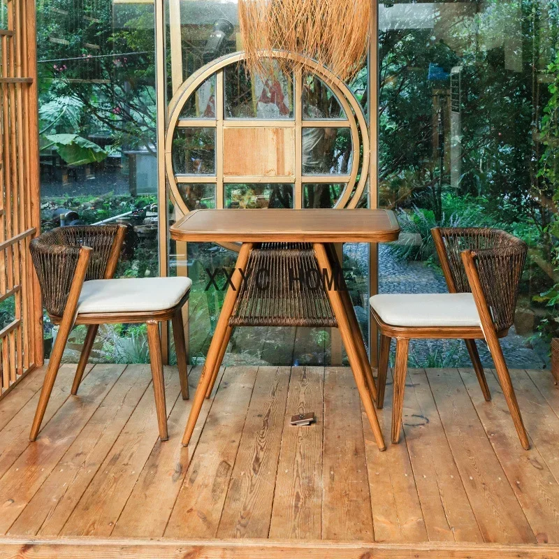 

zqBalcony Table and Chair Nordic Simple Creative Leisure Tea Table and Chair Balcony Small Table and Chair