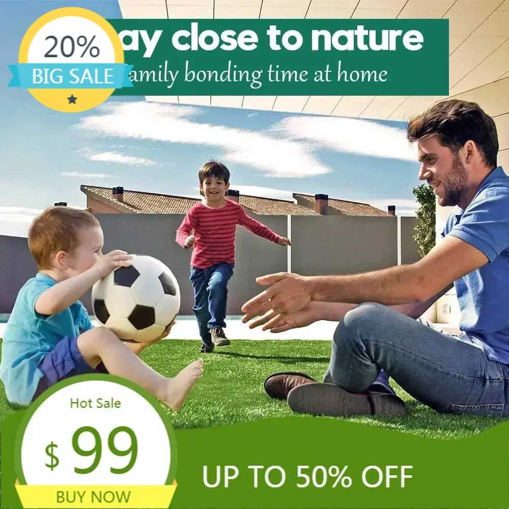 

BestsellerBestsellerSynthetic Artificial Grass Turf 0.4" Customized Sizes, Drainage Holes Pet Faux Grass Astroturf Rug Carpet 7F