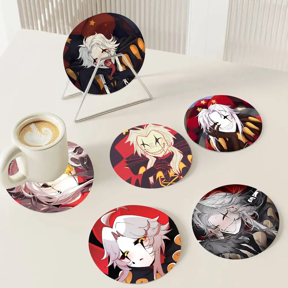Freakish P-Pierrot Round Wooden Coasters Suitable For Restau