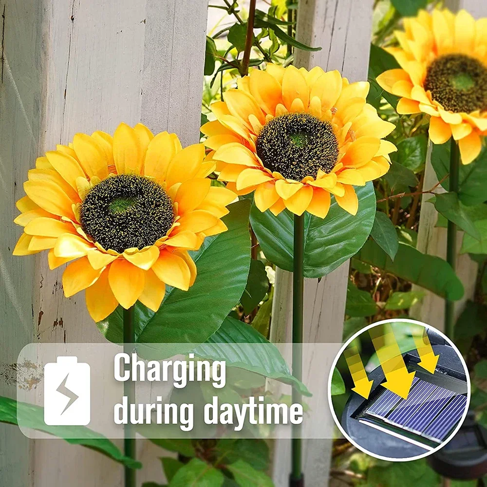 Simulated Outdoor Solar Sunflowers Smart Sense Garden Lights Yard Wedding Decor Christmas Light Waterproof LED Lawn Light view 6
