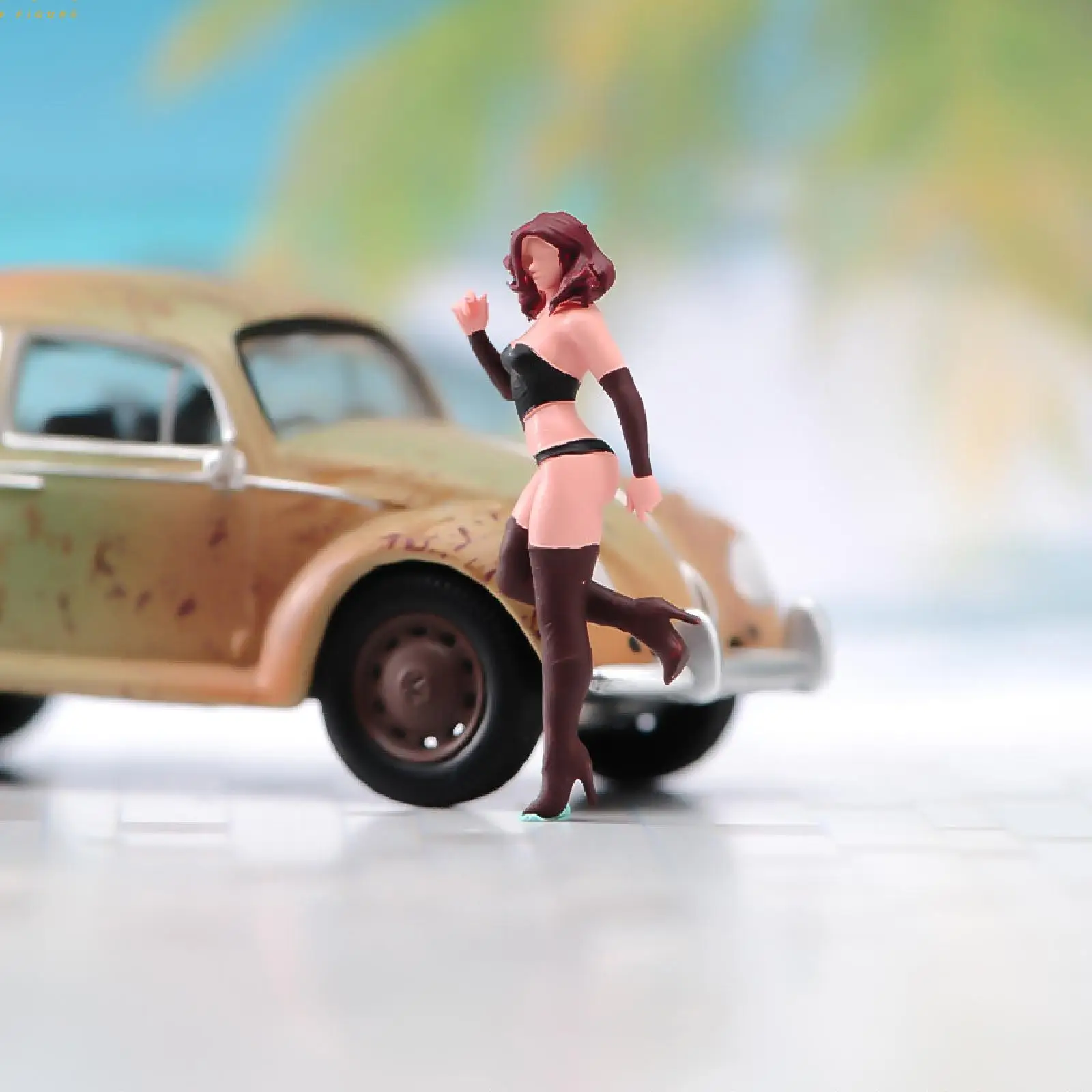 

Миниатюрная фигурка девушки в полный рост, реалистичная кукла из смолы для моделирования железнодорожных макетов и архитектурных сооружений