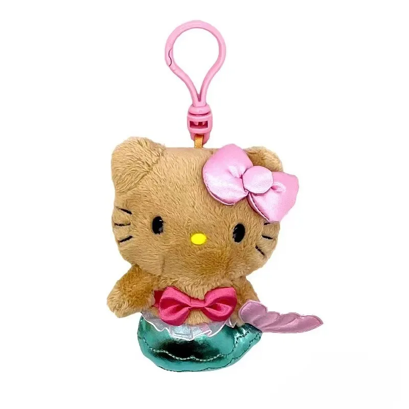 Versión americana de sirena láser Hello Kitty lindo llavero de felpa colgante, decoración de bolso, regalo para novia regalo de Navidad