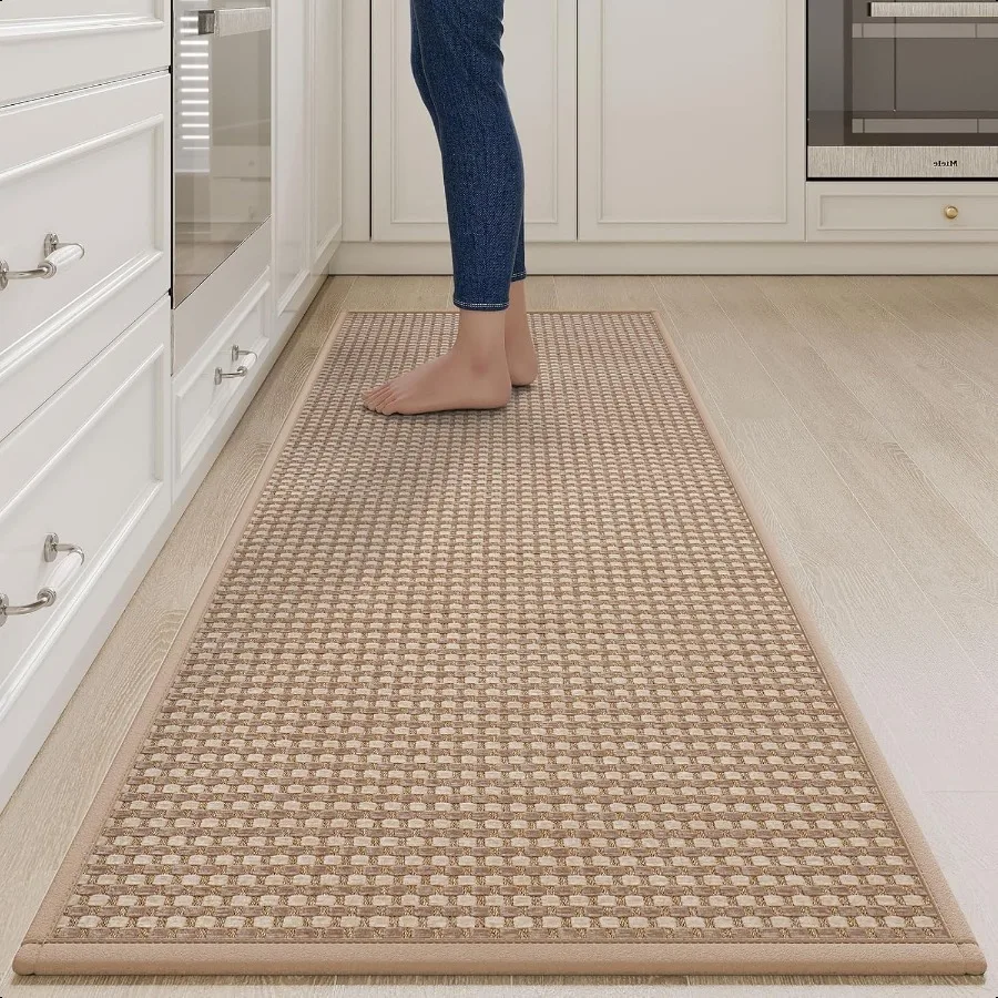 Long Kitchen Runner Rugs Kitchen Mat Non Slip Washable er Absorbent Soft Chenille Braided Kitchen Mats for Floor Rubber Backing