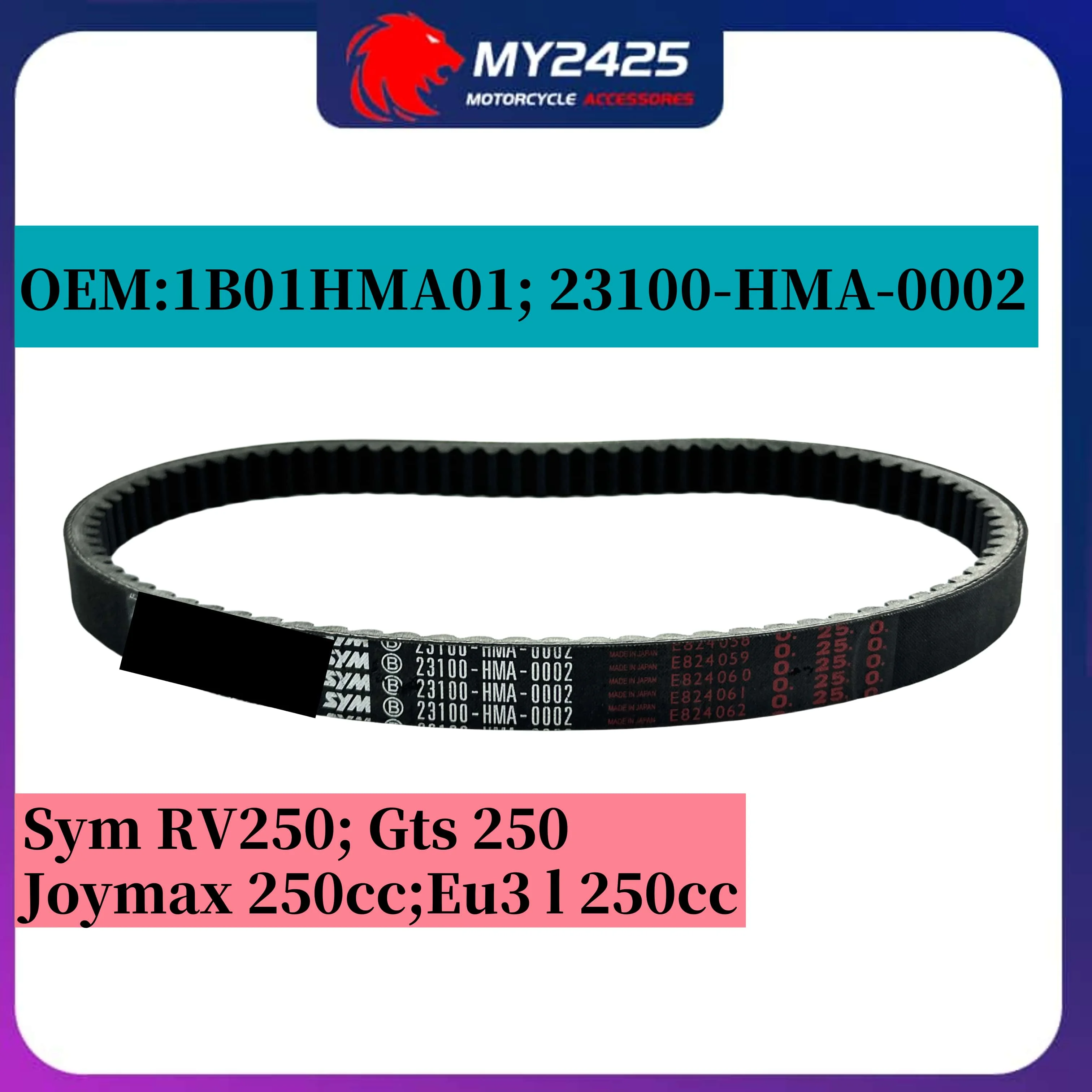 

Приводной ремень для SYM RV250 GTS250 Joymax 250cc 1B01HMA01 23100-HMA-0002 163751110 4T 924 24,4 30 Приводной ремень для скутера CVT