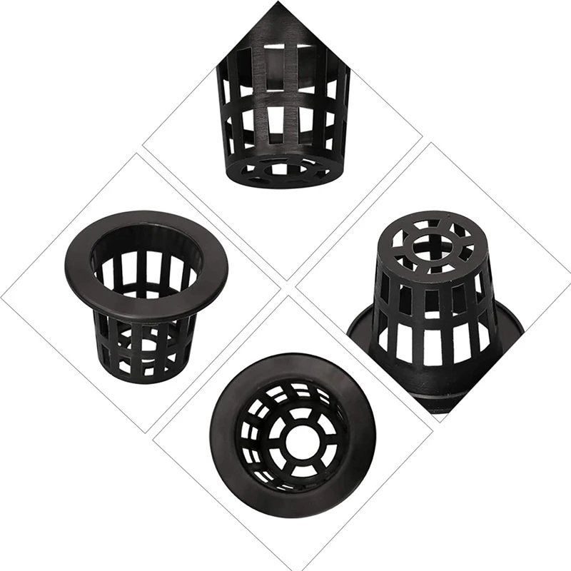 100Pcs Hydroponic Colonization Mesh Pot Net Cup Basket Hydroponic Aeroponic Planting Grow Clone Nursery Plant 45X35mm