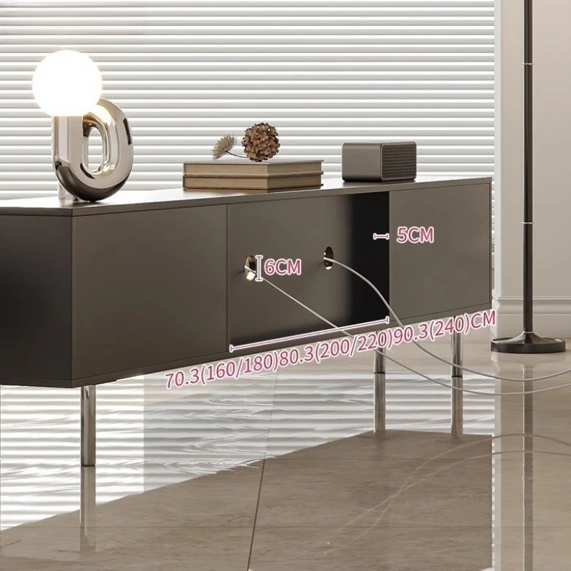 طاولة القهوة الفرنسية خزانة التلفزيون مزيج جديد الضوء الأسود الفاخرة شقة صغيرة غرفة المعيشة خزانة تلفزيون المنزل بسيطة وحديثة #5