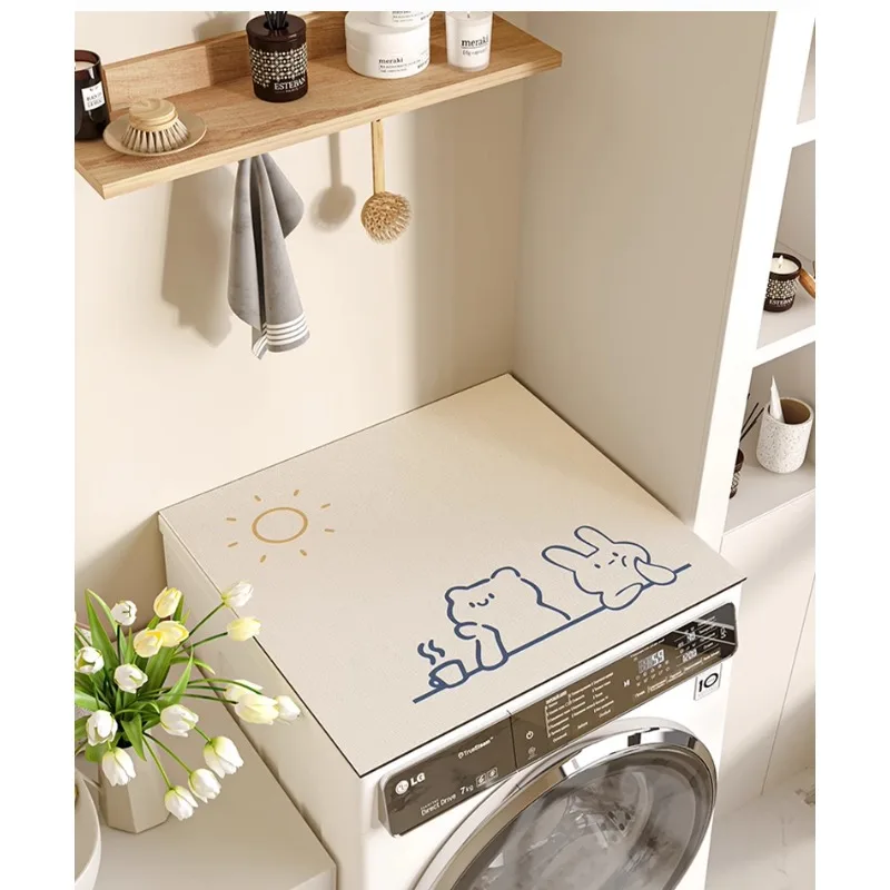 Roller washing machine cover pad, diatom mud, water absorption, sun protection and dust cover