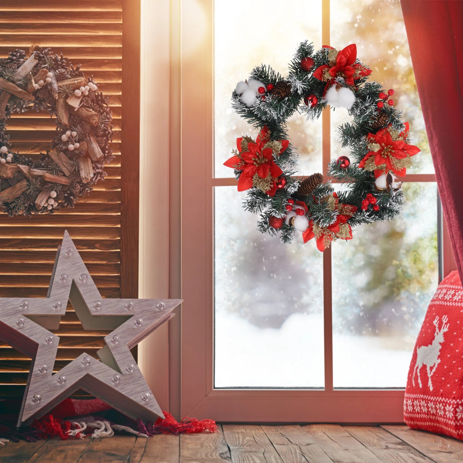 

Christmas Wreath Decorations Scene Decorative Wreaths Holiday for Front Door Tree