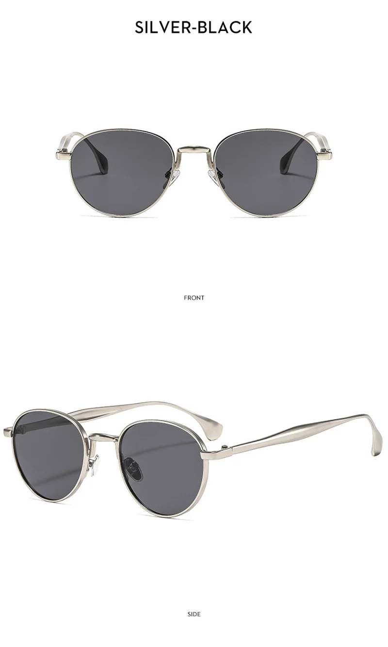 SHAUNA Retro Metall Runde Punk Männer Sonnenbrille Shades UV400 Mode Trend Gradienten Frauen Sonnenbrille – Detail 7