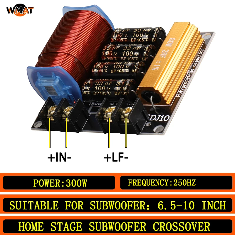 

DJ10/ступенчатый кроссовер сабвуфера, мощность 300 Вт, точка 250 Гц для одиночного сабвуфера 6,5-10 дюймов, домашнее выступление на сцене КТВ