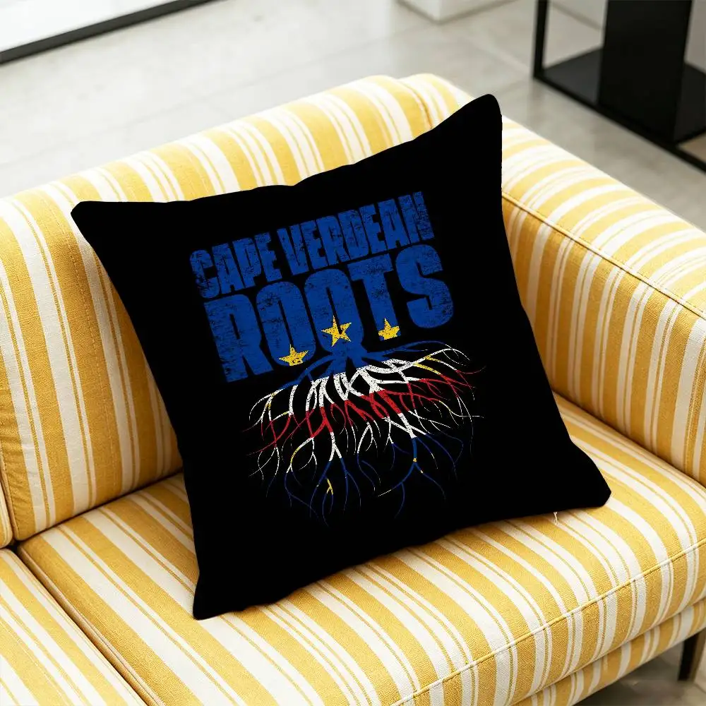 For Africa Cape Verde Passport Map Icon Throw Pillow Case 45cm 50cm 30cm 40cm Car Custom Square Pillowcase Pad Cushion Cover