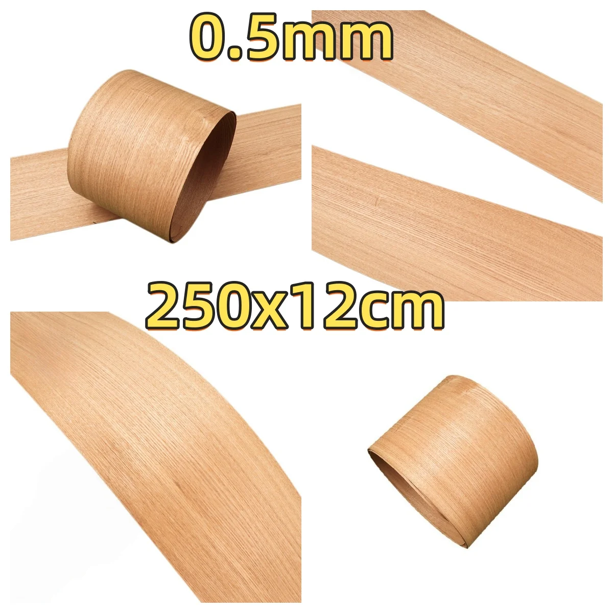 Natural Ash Straight Grain Veneer, 0.5mm, 250x12cm, For Hotel Lobby Wall Decoration & Furniture Refinishing.