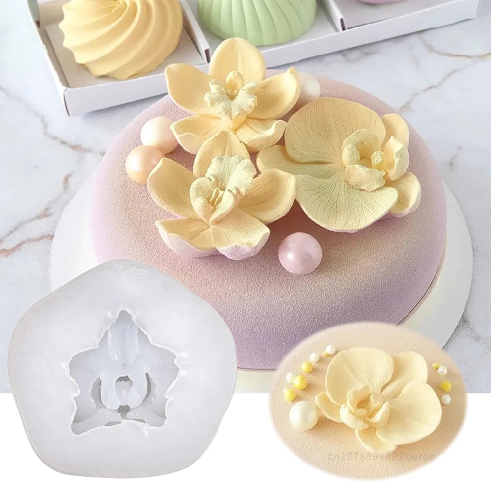 3D Butterfly Orchid Shape Silicone Cake Mold Flower Fondant Cake Mould Cupcake Candle Decoration Baking Supplies Accessories