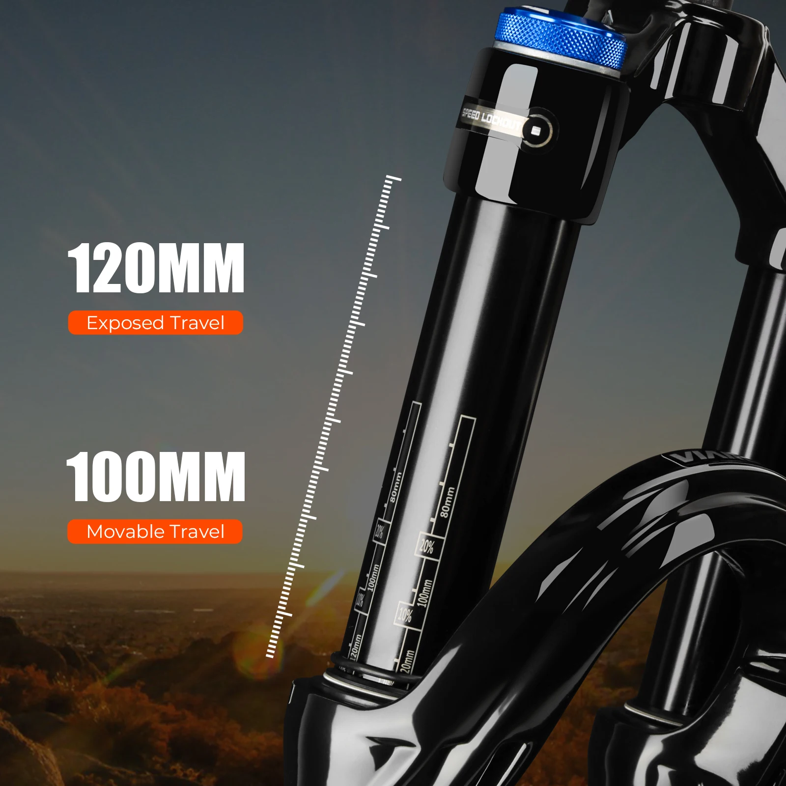 VIARON Bicycle Air Fork 27.5/29inch 120mm Travel Oil Air Suspension Lightweight Magnesium Alloy Quick Release Bicycle Fork