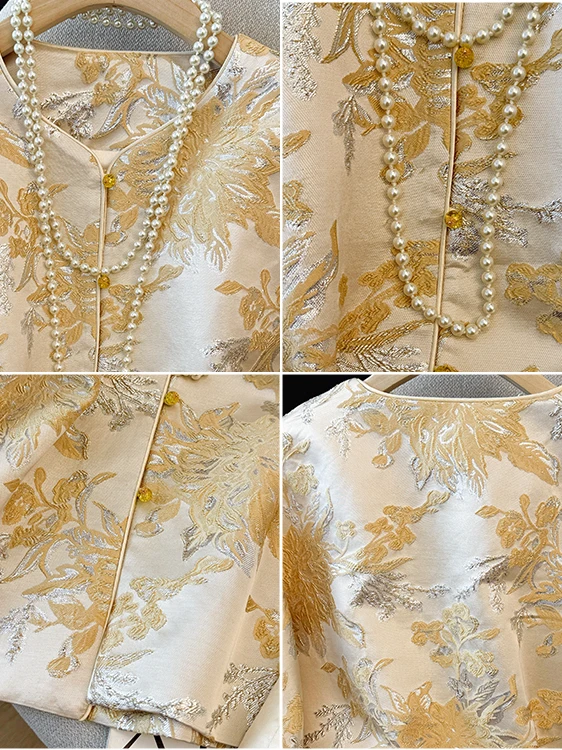 جديد الصينية Sle الثقيلة التطريز زر تانغ دعوى Jaet المرأة ربيع الخريف Sle عالية قسط التخسيس تنوعا أعلى