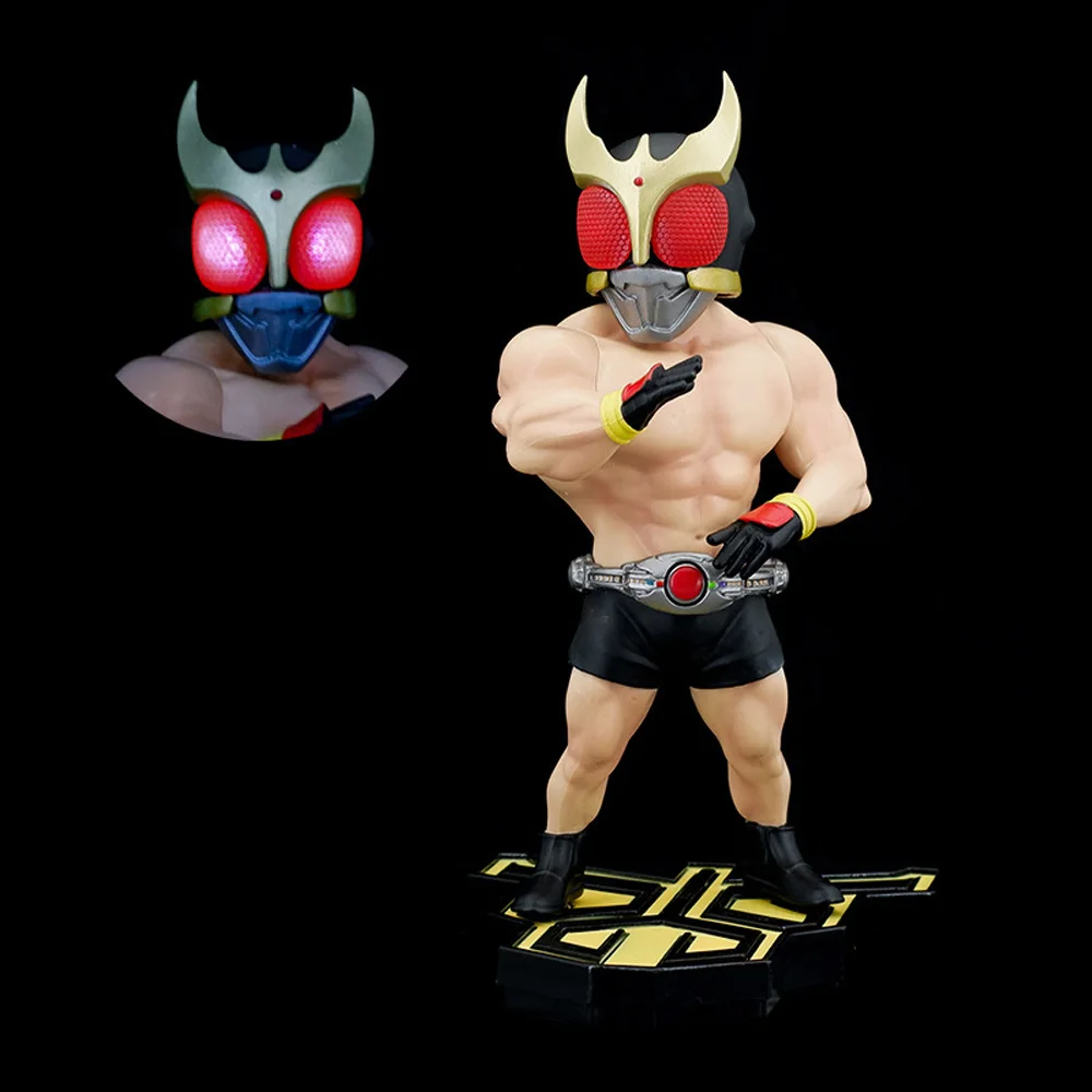 New Eyes Light Statue Fitness Expert Muscular Muscle Man Cosplay Masked Rider Kuuga Funny Sexy Figure Model Toys Gift