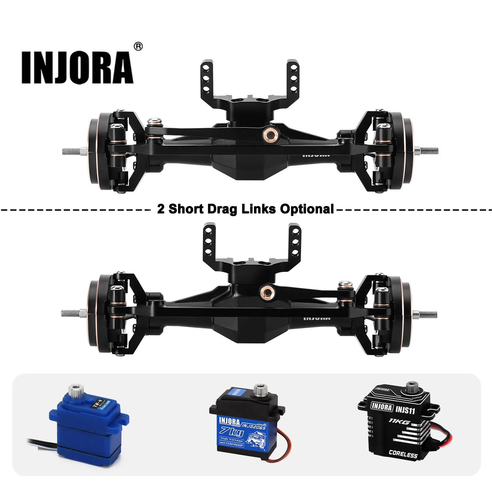 

INJORA +4mm Diamond Axles with Brass Steering Knuckles for 1/18 RC Crawler TRX4M Upgrade Part