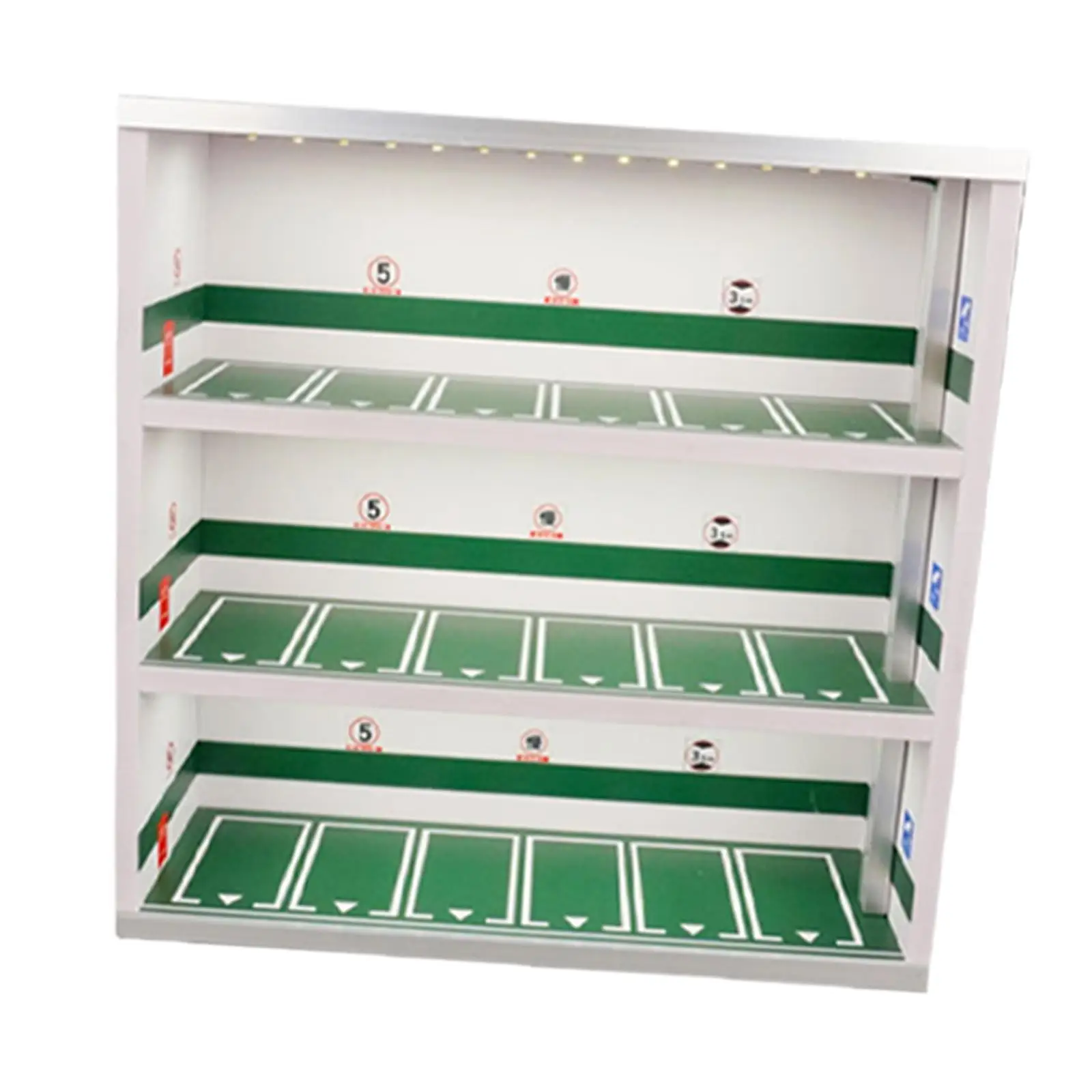 1/64 Scale Toy Car Display Case Dustproof Acrylic Parking Lot Scene Garage Diorama Storage Box with LED Light for Model Car