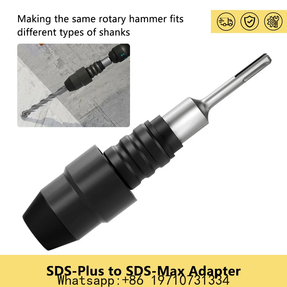 New SDS-Plus to SDS-Max Adapter 210mm Alloy Steel Adapter for Rotary Hammer Drills Tools Accessory Impact Drill Socket Adapter