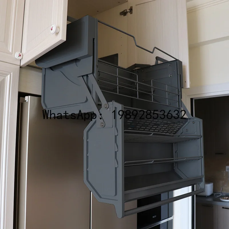 CZ Double Body Storage Adjustable Pull Basket Large Capacity Adjustable Cabinet Kitchen Cabinet Linked Adjustable Machine