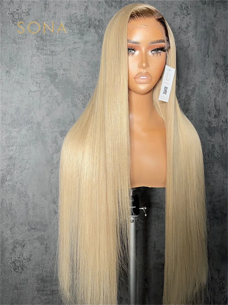 

Ash Blonde 13x6 HD Transparent Lace Frontal Wigs Honey Blonde Ombre Colored Lace Front Wig Wavy Human Hair For Women